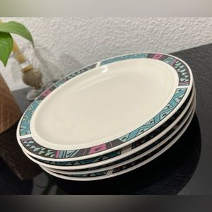4 Aztec Dinner Plates